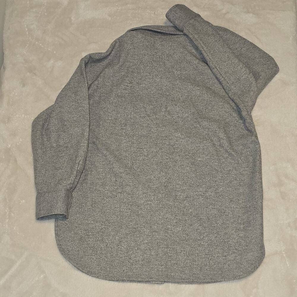 H&M Gray Button Up Overshirt Shacket Jacket Men’s Small Relaxed Fit Long Sleeve - Picture 6 of 13